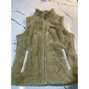 Patagonia Los Gatos Tan Fuzzy Fall Women’s Layering Zipper Vest Size L Large